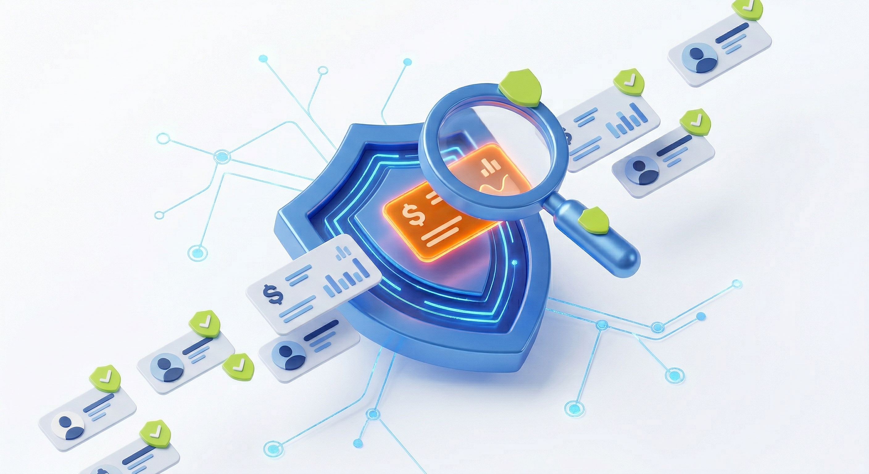 Fraud detection agents scanning transactions